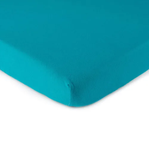 Vista 15 de SheetWorld - Sábana bajera ajustable de 100% algodón para moisés, 15 x 33, color azul bebé, fabricada en Estados Unidos
