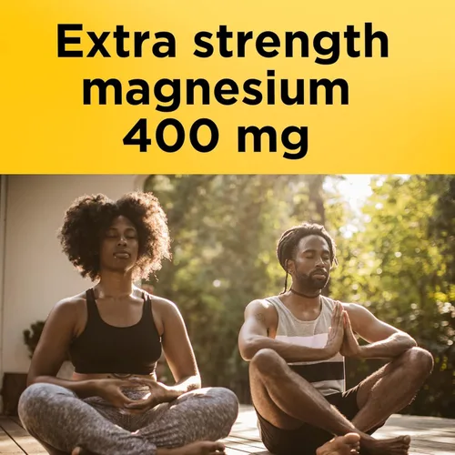 Vista 2 de Nature Made Óxido de magnesio extra fuerte 400 mg, suplemento dietético para apoyo muscular, nervio, hueso y corazón, 60 cápsulas blandas