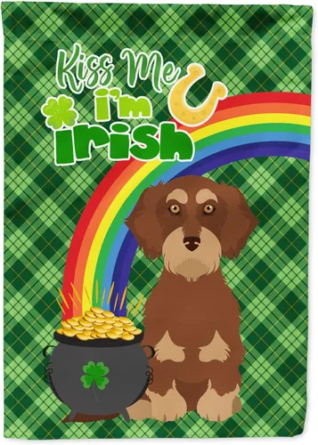 Vista 104 de Caroline's Treasures WDK4731GF - Bandera decorativa para jardín del día de San Patricio, color negro y tostado, Airedale Terrier, para jardín