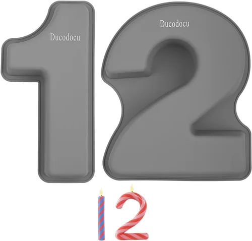 Vista 16 de Ducodocu Molde de Silicona para Pastel con Números - Molde Grande 3D para Pastel con Números - Molde de Horneado DIY para 1/10 Cumpleaños