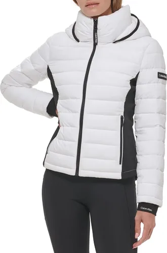 Vista 2 de Calvin Klein Chaqueta de paneles laterales ligera y casual para mujer resistente al agua