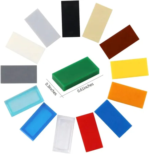 Vista 8 de 700 Piezas de Ladrillos Planos Multicolores 1×2, Bloques de Construcción a Granel para Superficies Lisas de Pared y Piso, Accesorios de Juguete