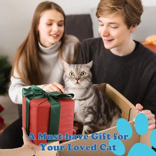 Vista 7 de Pawaboo Juguetes para gatos, paquete de 2 juguetes de hierba gatera con campana y papel arrugado, juguetes para gatitos suaves y duraderos, juguetes