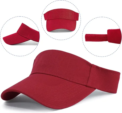 Vista 3 de Sport Sun Visor Hats Adjustable Empty Top Baseball Cap Cotton Ball Caps for Women and Men