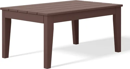Vista 11 de WestinTrends Malibu - Mesa de centro rectangular de polietileno de alta densidad para exteriores, color negro