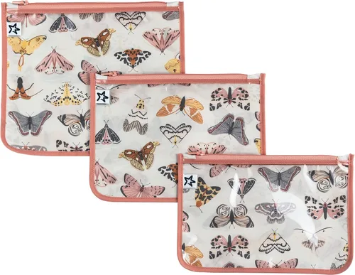 Vista 19 de Tiny Twinkle Bolsas organizadoras de pañales, paquete de 3 bolsas organizadoras de viaje transparentes a prueba de desorden y bolsa de aseo aprobada