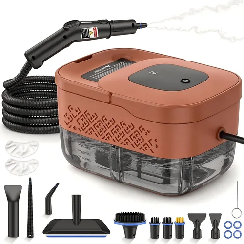 Vista 10 de Limpiador a vapor con mango de 3 niveles para limpiar el hogar y el Azul y negro