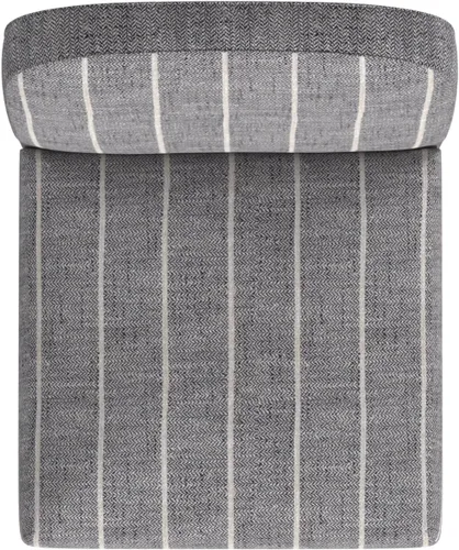 Vista 7 de HomePop Taburete de mostrador con respaldo redondeado, 24 pulgadas, rayas gris medianoche Raya tejida gris medianoche