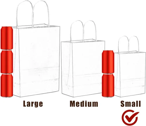 Vista 3 de qiqee Paquete de 26 bolsas de regalo negras con asas a granel de 8.3 x 3 x 6 pulgadas, bolsas de papel kraft de tamaño pequeño para fiestas