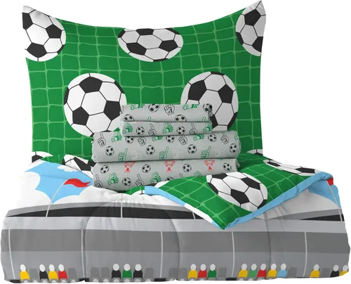 Vista 86 de Dream Factory Dinosaur Blocks - Juego de edredón de microfibra ultrasuave para niños, color azul, tamaño individual Bloques de dinosaurios azules