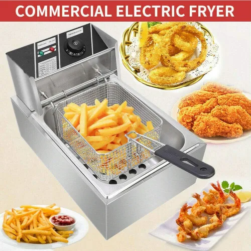 Vista 8 de iropro Freidora de grasa profunda, 10 litros con control de temperatura ajustable, 2500 W para uso doméstico y cesta extraíble para una fácil