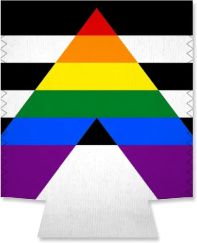 Vista 4 de 1 paquete de funda para enfriar bebidas con bandera LGBTQ+ Straight Ally Pride