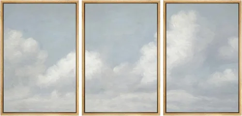 Vista 55 de SIGNWIN Lienzo enmarcado para pared, juego de arte dramático de cielo tormentoso, ilustraciones de paisaje nuboso Moody, arte moderno decorativo