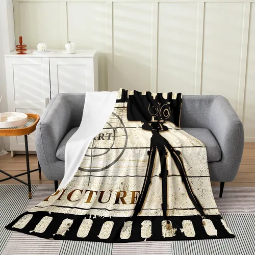 Vista 35 de Feelyou Manta de felpa para cine, manta de franela con patrón de palomitas de maíz para niños, niñas, adolescentes, póster de cine para todas