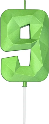 Vista 300 de DERVENTA Vela Grande de Cumpleaños Número 3D Verde Luminoso de 3.7 Pulgadas Celebración de Fiesta Aniversario Decoración Adorno para Pastel 1 Pieza