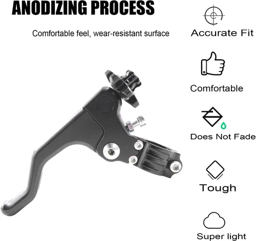 Vista 5 de Palanca de embrague corto para motocicleta de 0.866 in, 7/8 pulgadas, compatible con CRF YZF YZ RMZ DRZ KX KLX EXC 250 450 CFR250R CFR450R CFR450X