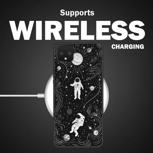 Vista 3 de Funda delgada para Google Pixel 4 XL, funda delgada de silicona de TPU suave a prueba de golpes para Google Pixel 4 XL, astronauta Galaxy