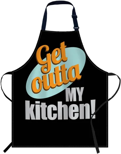 Vista 7 de oFloral Delantal de cara de gato negro para hombres y mujeres, delantal de cocina y horneado, baberos de cocina
