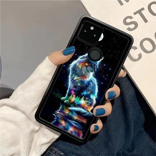 Vista 337 de Compatible con Google Pixel 4A 5G Mobile Case Creative Acrylic Panel trasero Silicona Protección Grip especialmente diseñado para Google Pixel 4A 5G