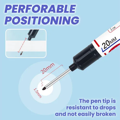 Vista 7 de 5PCS Long Head Deep Hole Markers, 45MM Long Nib Oil Ink Carpenter Pen 45MM Black