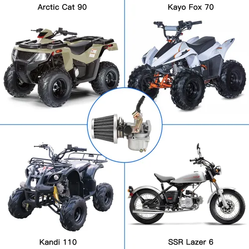 Vista 2 de YOXUFA PZ19 - Carburador 19 mm con acople de cable ahogador para Sunl Roketa TaoTao Kazuma Loncin Kayo Fox Kandi Baja SSR 50 70 90 110 125cc ATV