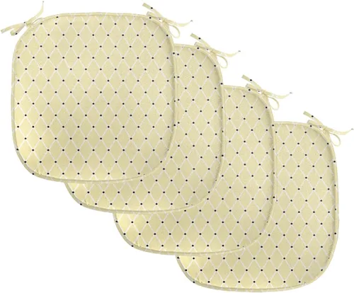 Vista 31 de Lunarable Cojín de asiento para silla de café, siluetas de taza de café expreso con frijoles fuente de cafeína, ilustración de bebidas gourmet