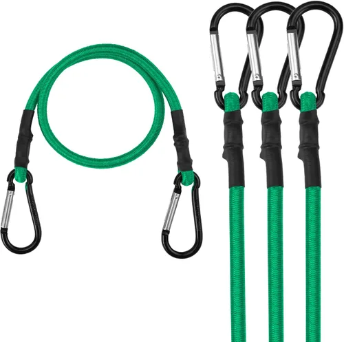 Vista 10 de WORKPRO Cuerdas elásticas de 24 pulgadas con ganchos, paquete de 4 correas elásticas de goma superior resistente, cuerda elástica fuerte para tienda