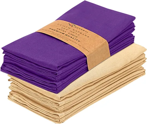 Vista 32 de Ruvanti - Juego de 4 servilletas de tela de 45x45 centímetros, lavables, suaves, duraderas, absorbentes, mezcla de algodón. Servilletas de mesa