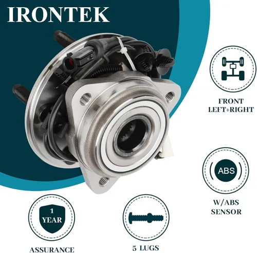 Vista 2 de IRONTEK 4WD 515003 Conjunto de cojinete de rueda delantera y cubo para Ford 1995-2001 Explorer, 2001-2003 Explorer Sport Trac, 2000-2009 Ranger