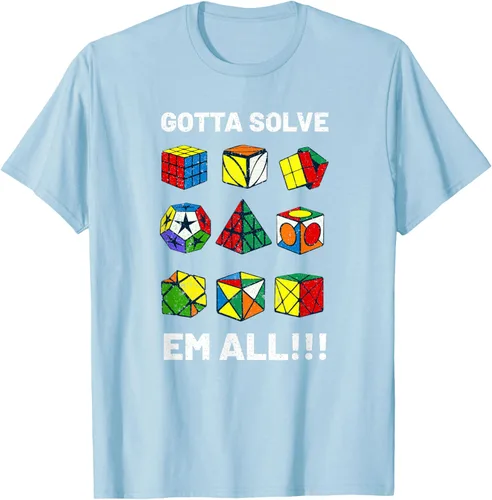 Vista 84 de Camiseta competitiva Puzzle Cube Gotta Solve Em All Speed Cubing