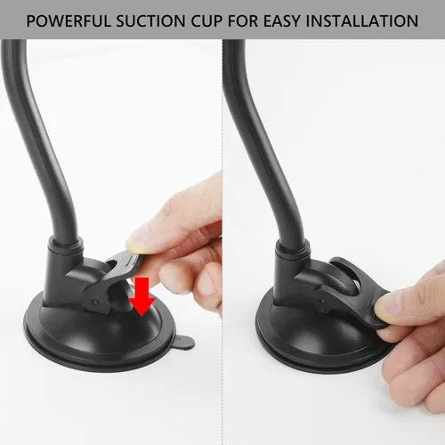 Vista 4 de LUEXBOX Soporte ajustable para secador de pelo, soporte para secadora de pelo con rotación de 360 grados con brazo posicionable y ventosa, soporte