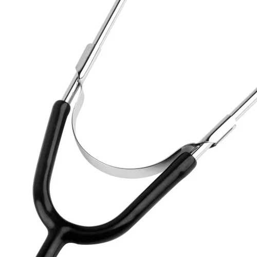 Vista 3 de Estetoscopio para niños, disfraz de médico de Halloween, juguete de cosplay para niños, color negro Hecho de aleación de aluminio duradera, este