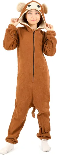 Vista 2 de Disfraz de mono de guepardo panda vaca jirafa zorro para niños niñas Halloween Navidad cosplay