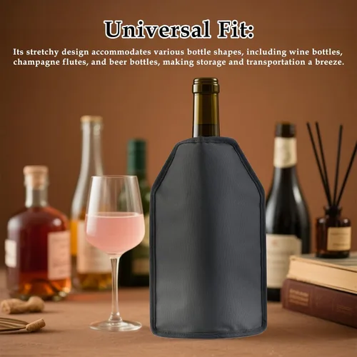 Vista 5 de Funda enfriadora de gel para botella de vino, enfriador de congelador, de larga duración, mantiene el vino fresco y frío, para botellas de vino