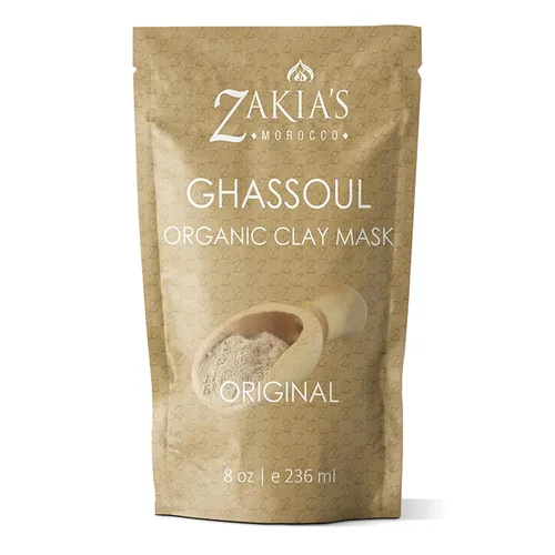 Vista 10 de Zakia's - Máscara de arcilla Rhassoul marroquí (lavanda) - Arcilla orgánica para rostro y cuerpo - Máscara de barro antienvejecimiento para piel
