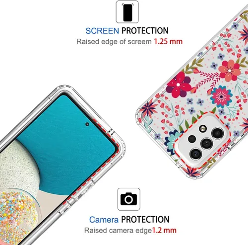 Vista 2 de Funda para Galaxy A53 5G/para Samsung A536U con protector de pantalla de vidrio templado, suave 360 cuerpo completo, a prueba de golpes, híbrida