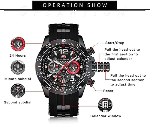 Vista 7 de AIMES Watch for Men Sport Military Waterproof Chronograph Mens Watches Analog Quartz Big Face Classic Stylish Fashion Casual Designer Business Work
