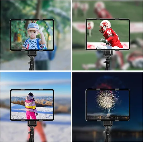 Vista 8 de MoKo Soporte para tablet, adaptador de trípode ajustable de 7 a 11 pulgadas, compatible con iPad, Galaxy Tab y más, negro (trípode no incluido)