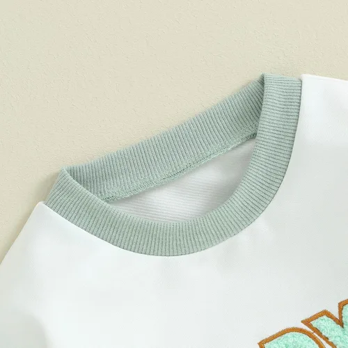 Vista 5 de Ropa de bebé recién nacida, ropa para niña con estampado de papi, sudadera bordada, mameluco de manga larga