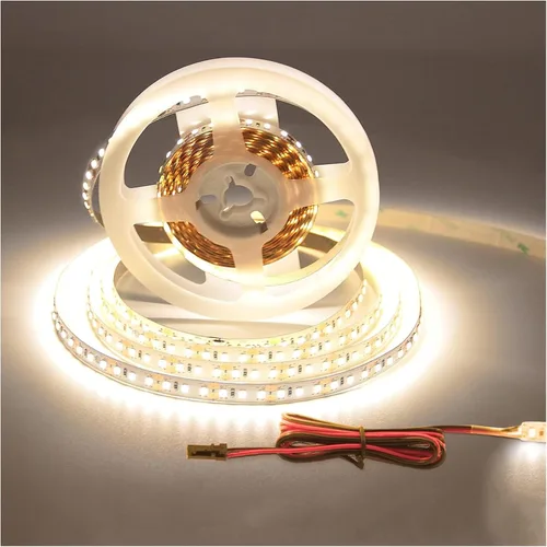 Vista 8 de VST Tira de luces LED de color blanco cálido, 120 LEDs/m, 1000 lm/M, 9.6 W/M, CRI 90+, cinta LED de 12 V 2835 cortable, conectable, tiras LED