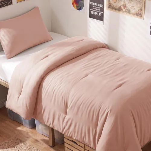 Vista 57 de CozyLux - Juego de edredón beige tamaño individual/individual XL, 2 piezas de juego de cama extra largo sólido transpirable acolchado, juego de cama