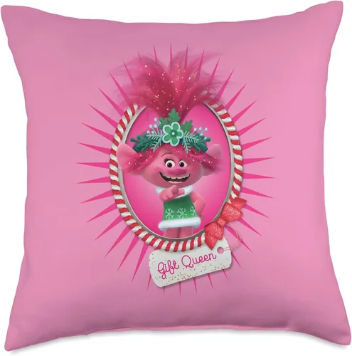 Vista 5 de DreamWorks Trolls Trolls-Holiday in Harmony: Gift Queen - Almohada de retrato, 16.0 x 16.0 in, multicolor