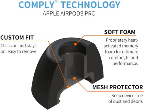 Vista 6 de Comply - Puntas originales de repuesto de espuma viscoelástica Negro