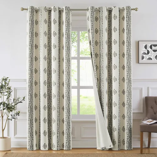 Vista 19 de Melodieux Cortinas bohemias 80% opacas de 63 pulgadas de largo para dormitorio, sala de estar, oscurecimiento de sala de estar, cortinas