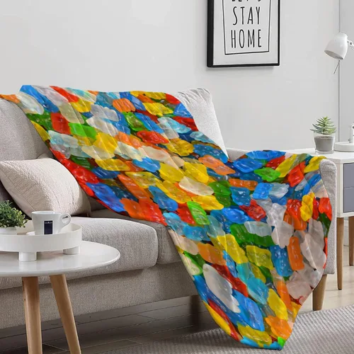 Vista 3 de Darani Manta de Caramelos Gumdrops Súper Suave Manta de Tiro Divertida Cálida y Ligera Mantas de Franela Suave 40x30 Extra Pequeña para Manta
