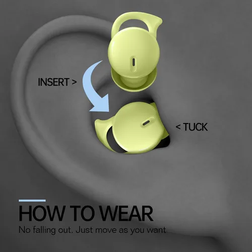 Vista 7 de Audífonos invisibles para dormir, pequeños y cómodos, con bloqueo de ruido, mini auriculares inalámbricos Bluetooth 5.3, auriculares intraurales