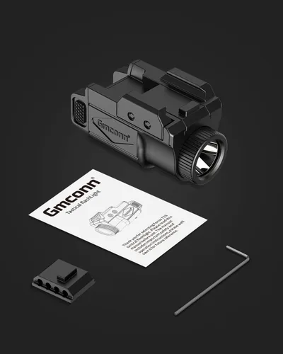 Vista 9 de Gmconn Luz de pistola de 700 lúmenes, linterna compacta ajustable montada en riel mini luz de arma con modo estroboscópico para Picatinny