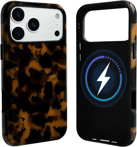Vista 10 de NITITOP Funda magnética compatible con iPhone 11, compatible con MagSafe lindo diseño estético de leopardo ámbar tortuga para mujeres, hombres