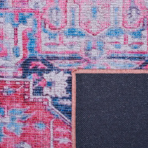 Vista 6 de SAFAVIEH Alfombra lavable Serapi Collection – 3 pies 3 pulgadas x 5 pies, azul marino y rojo, antideslizante y fácil de limpiar, ideal