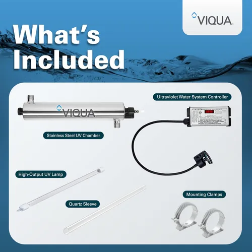 Vista 10 de Viqua VH410 Sistema de Agua Ultravioleta para el Hogar de Acero Inoxidable - 18 GPM 3/4 MNPT 120V
